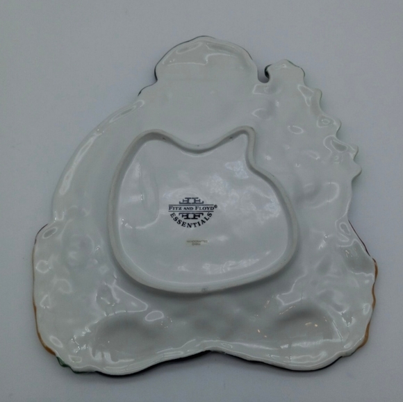 Vintage Fitz and Floyd Ceramic Apple Christmas Tree Snowman Canapé Plate - Picture 6 of 6